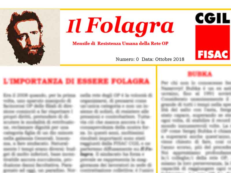 Il Folagra – Mensile di  Resistenza Umana della Rete OP