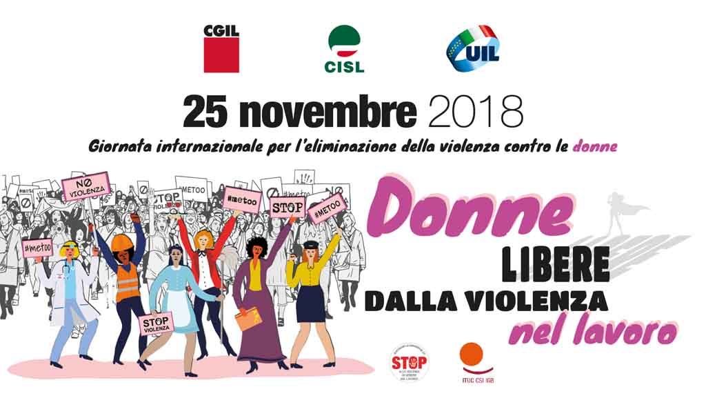 25 novembre 2018: Giornata Internazionale per l’eliminazione della violenza contro le donne