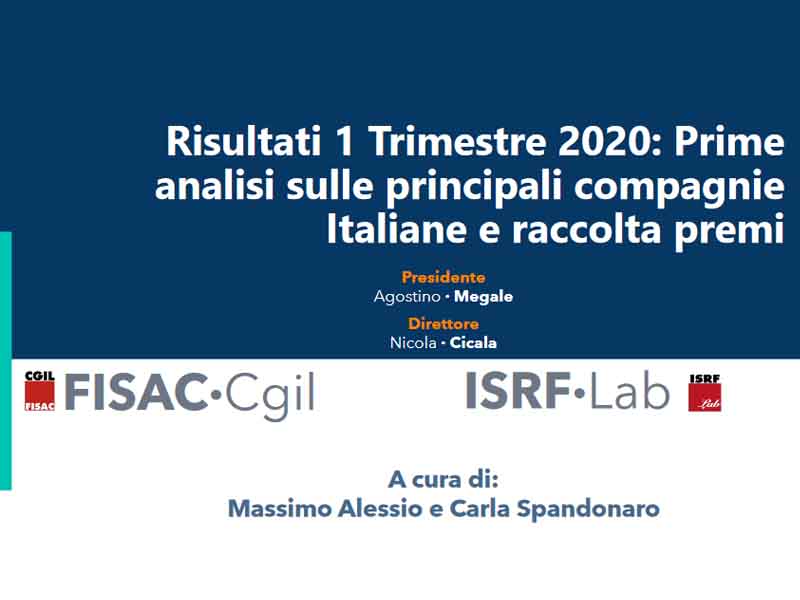ISRF Lab: Outlook 11/2020 – Prime analisi sulle principali compagnie Italiane nel 1 trimestre 2020